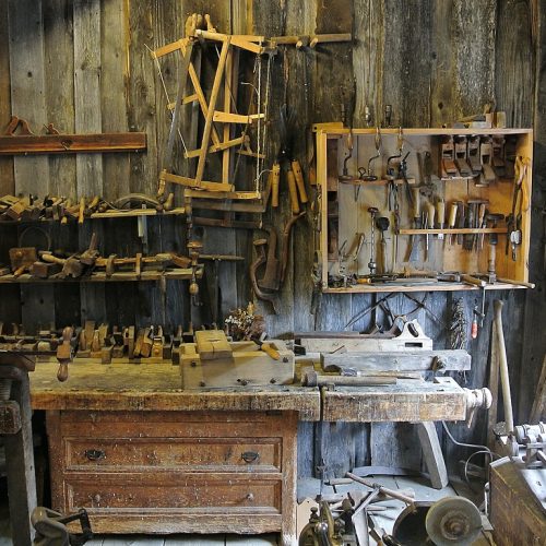 rustic toolshed